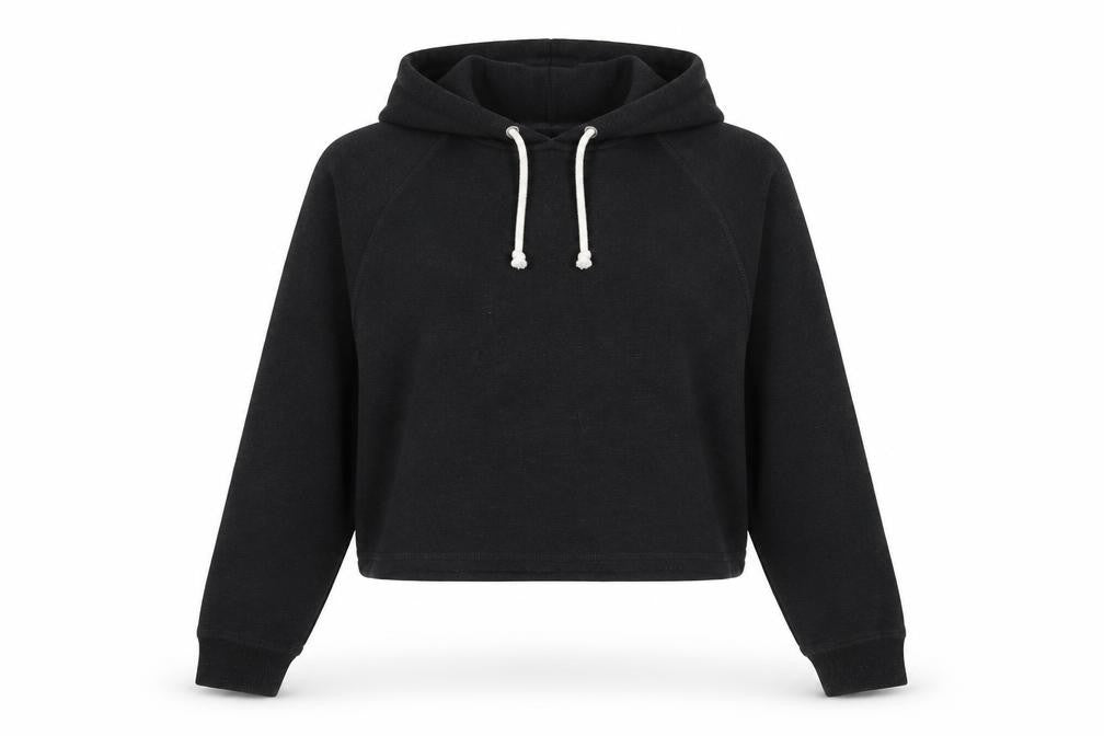 Front view of H&M Women's Black Hoodie Pullover, size S, Casual Wear