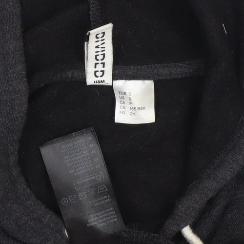 H&M Women's Black Hoodie Pullover, Size S, Casual Wear
