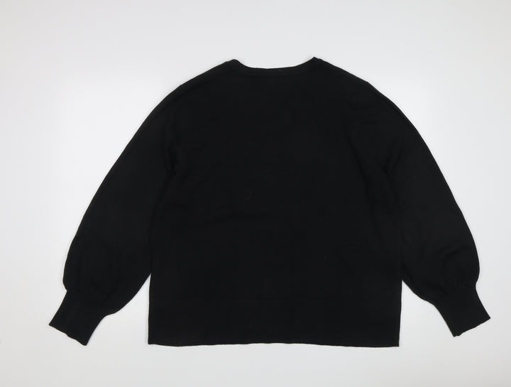 Very Women's Black V-Neck Pullover Jumper Size 20