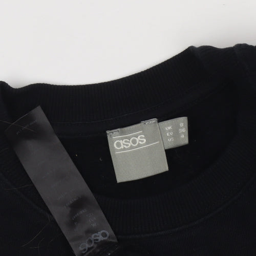 ASOS Women's Black Pullover Sweatshirt, Size 8