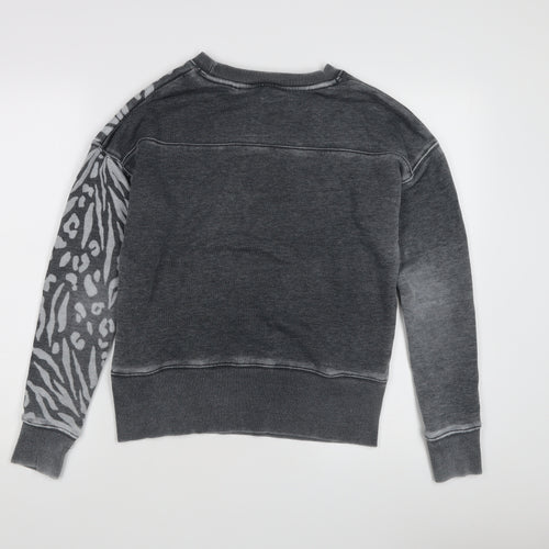 Next Women's Grey Animal Print Pullover Sweatshirt S