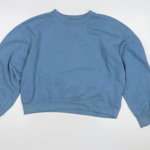 Zara Women's Blue Pullover Sweatshirt Size 10