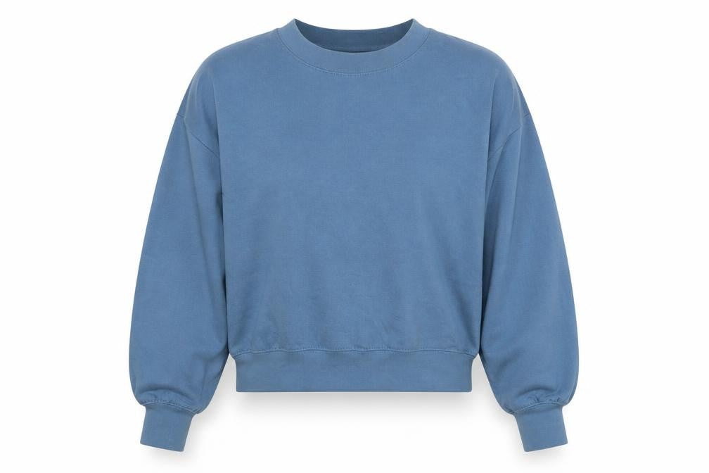 Front view of Zara Women's Blue Pullover Sweatshirt, size 10