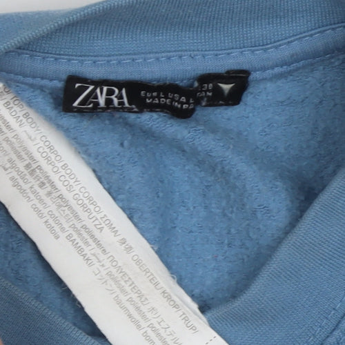 Zara Women's Blue Pullover Sweatshirt Size 10