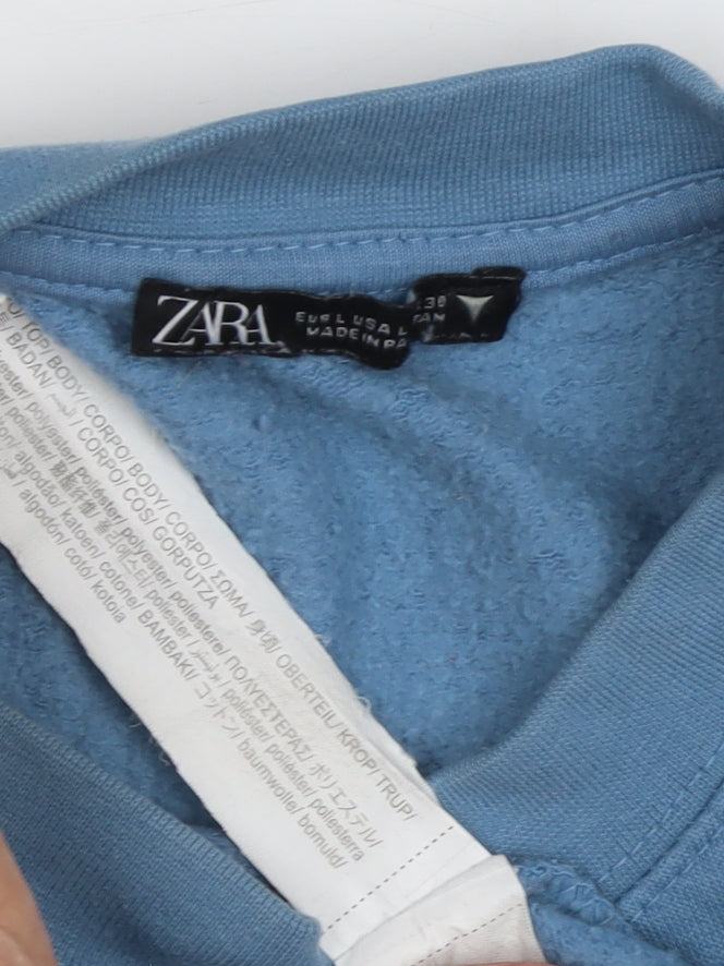Zara Women's Blue Pullover Sweatshirt Size 10