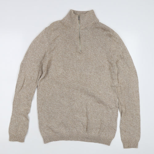 ASOS Design Men's Beige XS Full Zip Jumper