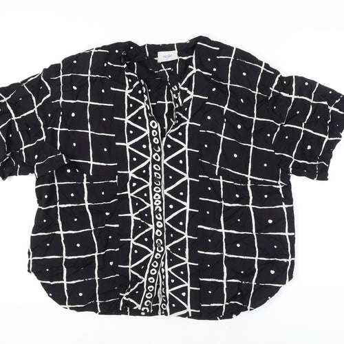 Wallis Women's Black Geometric Blouse Size 12