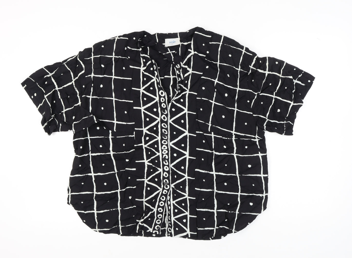 Wallis Women's Black Geometric Blouse Size 12