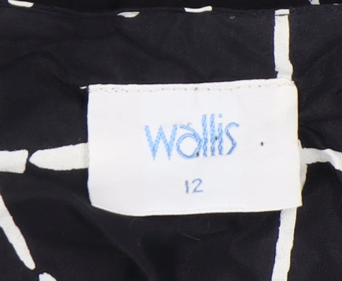 Wallis Women's Black Geometric Blouse Size 12
