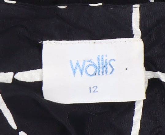 Wallis Women's Black Geometric Blouse Size 12