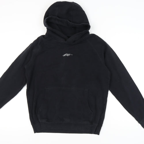 Next Boys Black Pullover Hoodie XL - Hooded Fleece with Logo