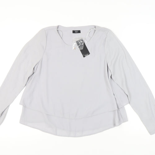 F&F Women's Grey Long Sleeve Blouse Size 10