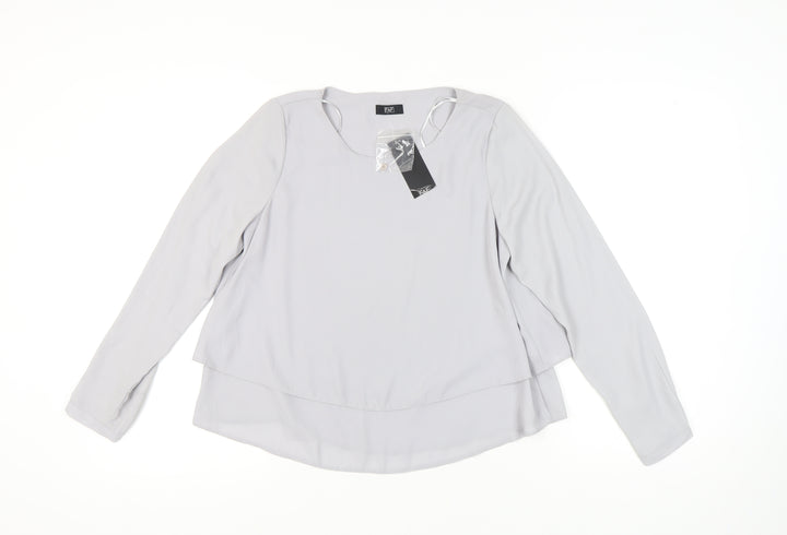 F&F Women's Grey Long Sleeve Blouse Size 10