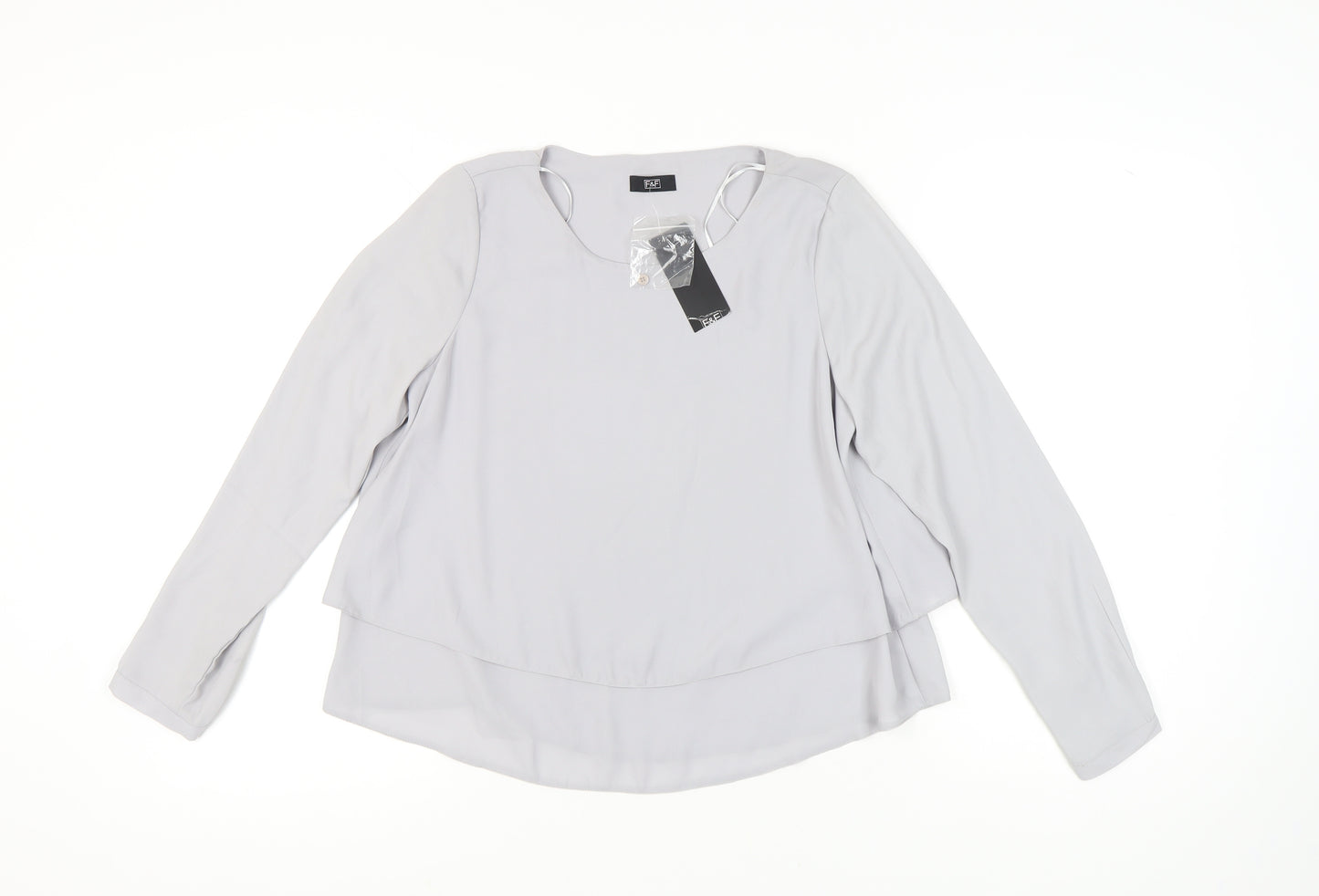 F&F Women's Grey Long Sleeve Blouse Size 10