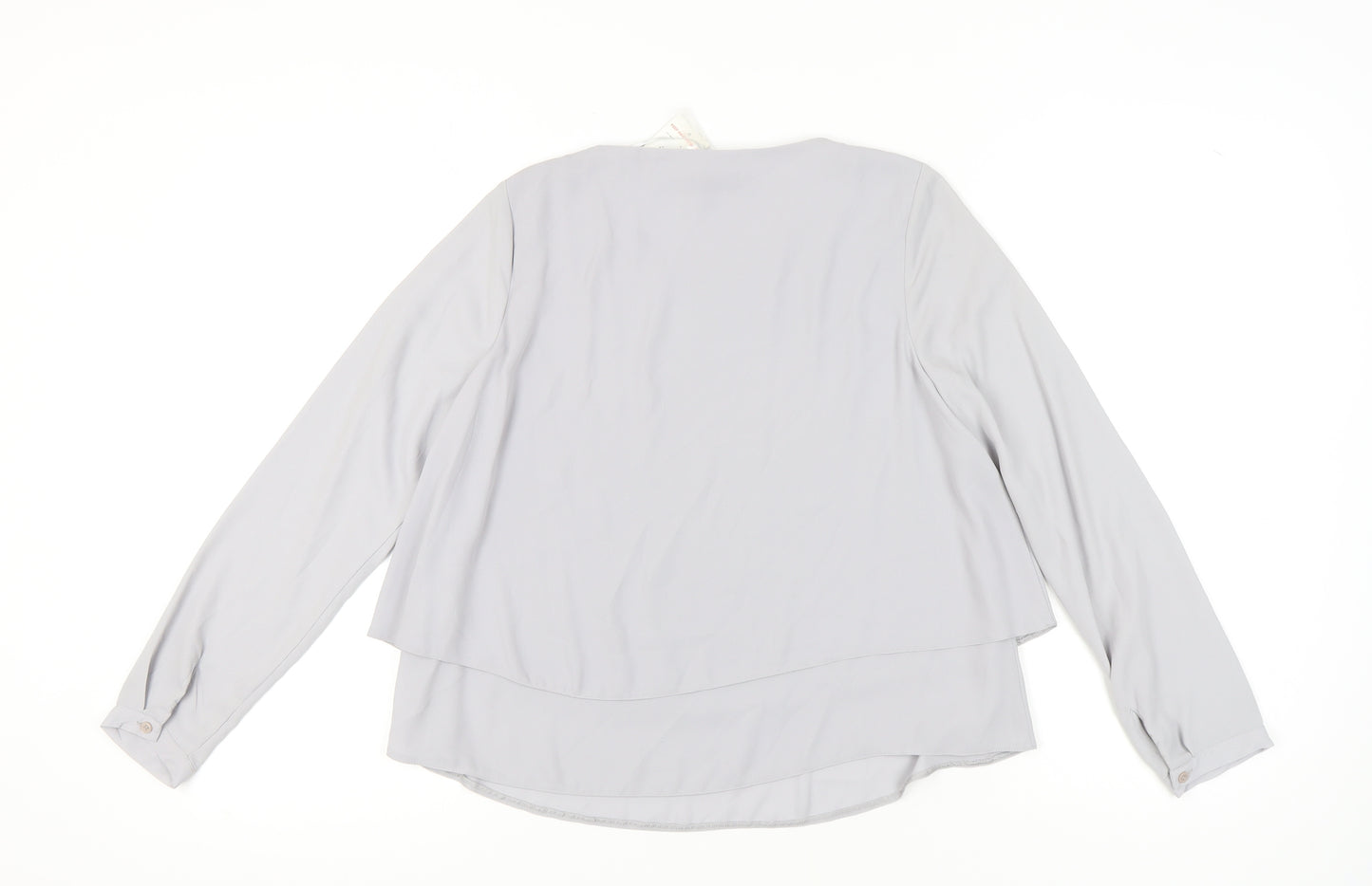 F&F Women's Grey Long Sleeve Blouse Size 10