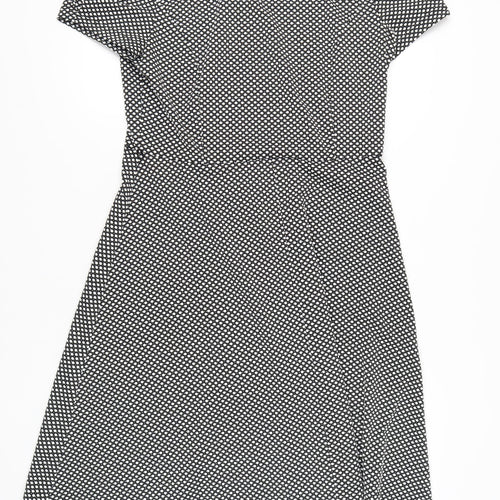BHS Women's Black Geometric Size 16 Casual Dress