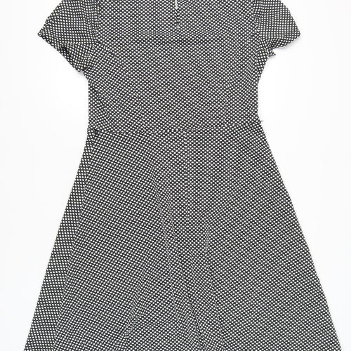 BHS Women's Black Geometric Size 16 Casual Dress