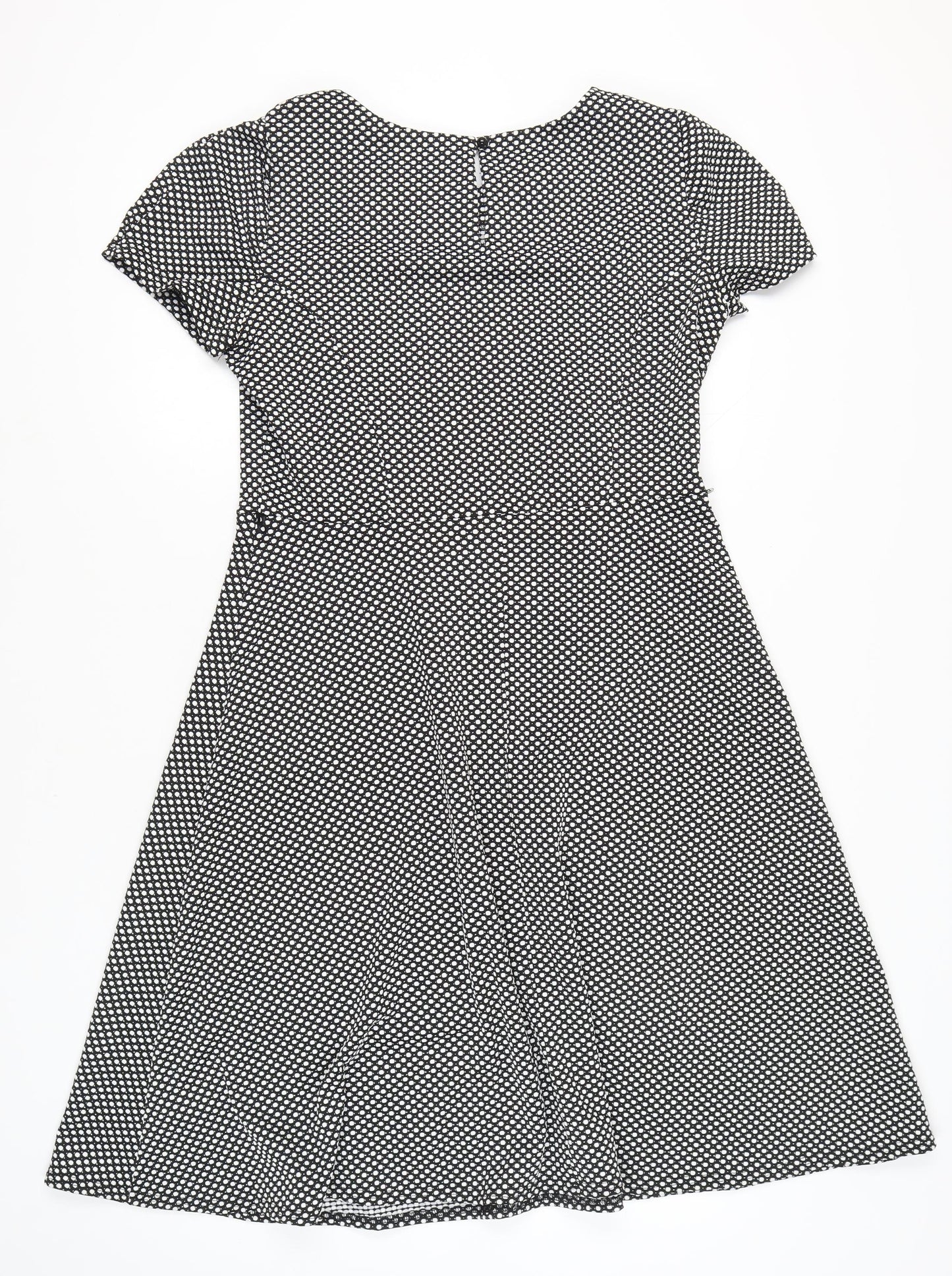 BHS Women's Black Geometric Size 16 Casual Dress