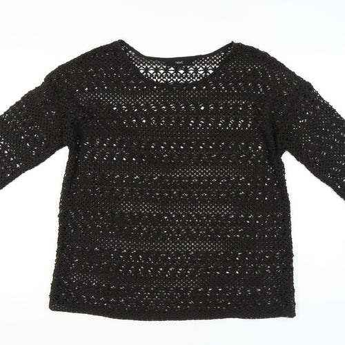Next Women's Black Crochet Blouse Size 14