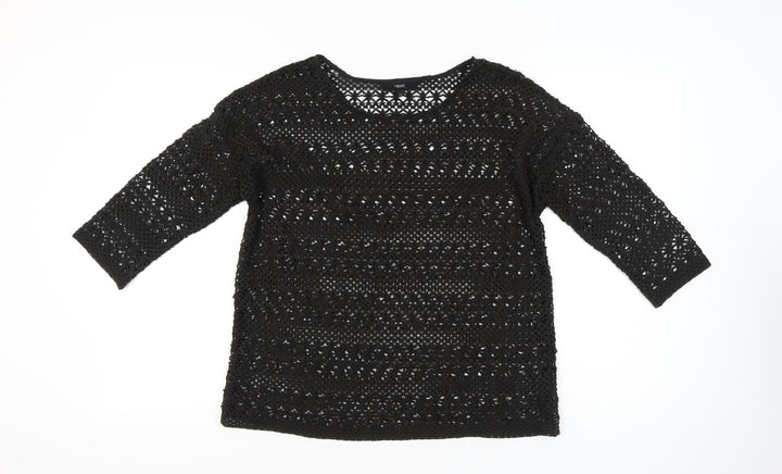Next Women's Black Crochet Blouse Size 14