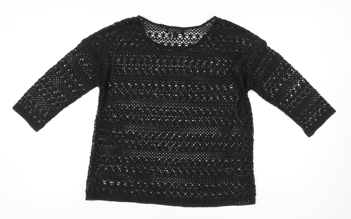 Next Women's Black Crochet Blouse Size 14