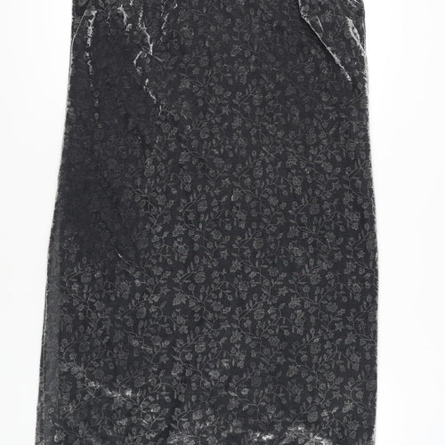 Essence Women's Black Floral Velvet Sheath Dress Size 18