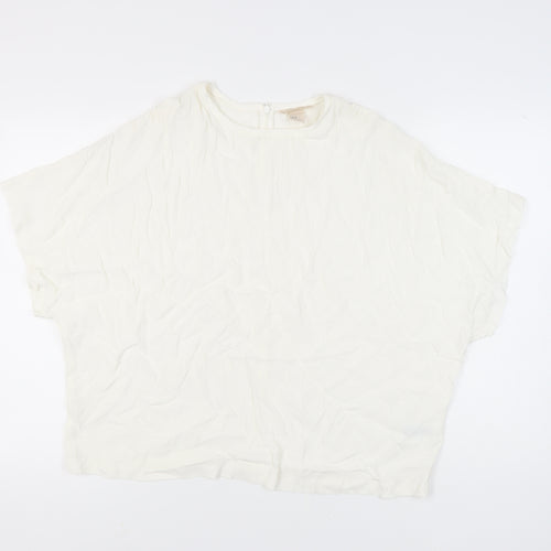 H&M Women's White Viscose Top Size 10