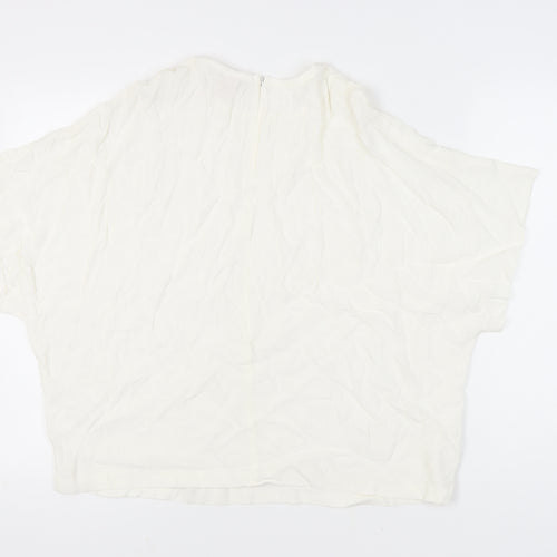 H&M Women's White Viscose Top Size 10