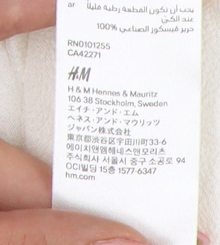 H&M Women's White Viscose Top Size 10