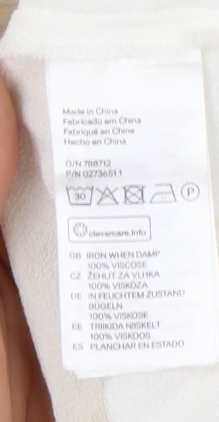 H&M Women's White Viscose Top Size 10