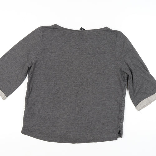 H&M Women's Grey Top - Size 10, 3/4 Sleeve