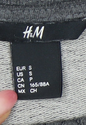 H&M Women's Grey Top - Size 10, 3/4 Sleeve