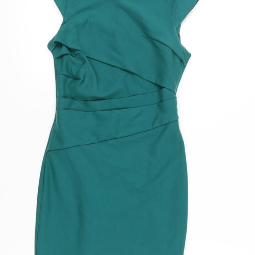 Topshop Women's Green Sheath Dress, Size 8, Elegant Workwear
