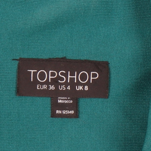 Topshop Women's Green Sheath Dress, Size 8, Elegant Workwear