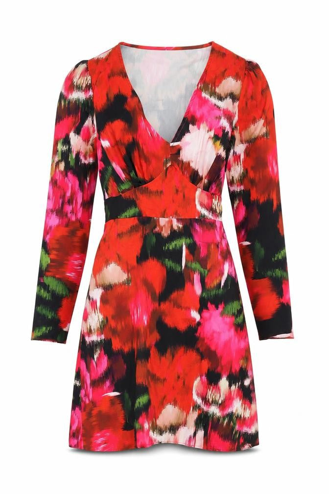 Dorothy Perkins Women's Multicoloured Floral Wrap Dress Size 8