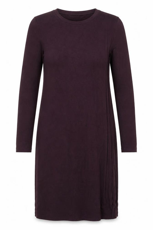 Front view of Marks & Spencer Women Purple Long Sleeve Dress