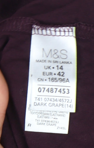 Marks and Spencer Women Purple Long Sleeve Dress