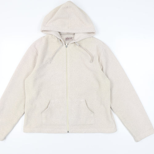 Aimee Women's Beige Full Zip Hoodie L