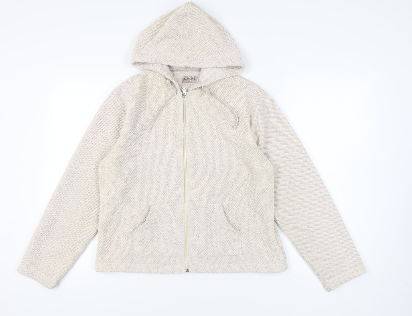 Aimee Women's Beige Full Zip Hoodie L