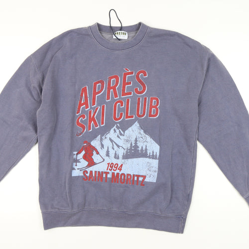 Hoxton Chic Men's Blue Ski Sweatshirt, Size S, Pullover