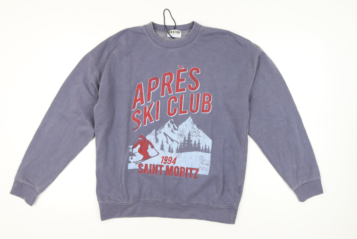 Hoxton Chic Men's Blue Ski Sweatshirt, Size S, Pullover