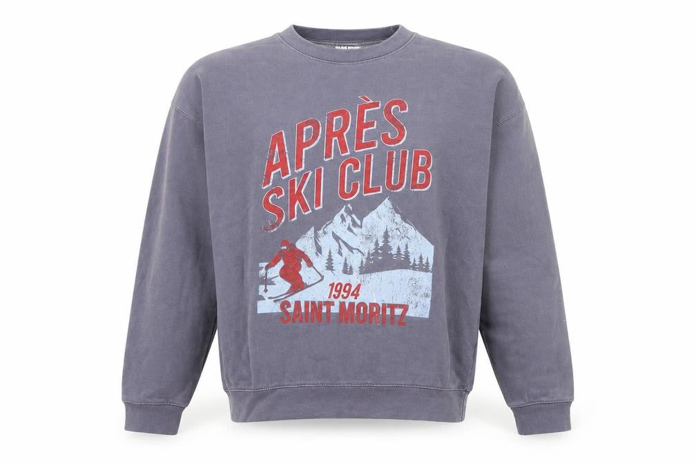 Front view of Hoxton Chic Men's Blue Ski Sweatshirt, size S, Pullover