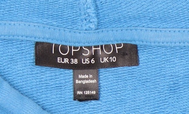 Topshop Women's Blue Pullover Hoodie UK 10