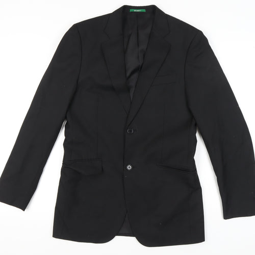 Busen Men's Black Classic Blazer Jacket, Size 46