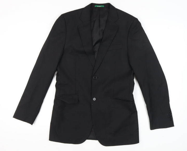 Busen Men's Black Classic Blazer Jacket, Size 46