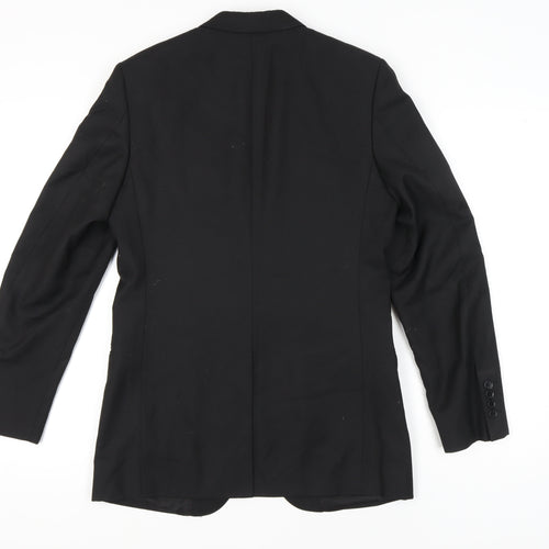 Busen Men's Black Classic Blazer Jacket, Size 46