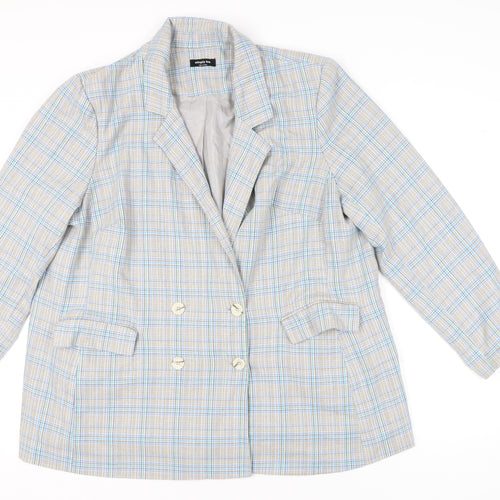 Simply Be Women's Multicoloured Plaid Suit Jacket Size 24