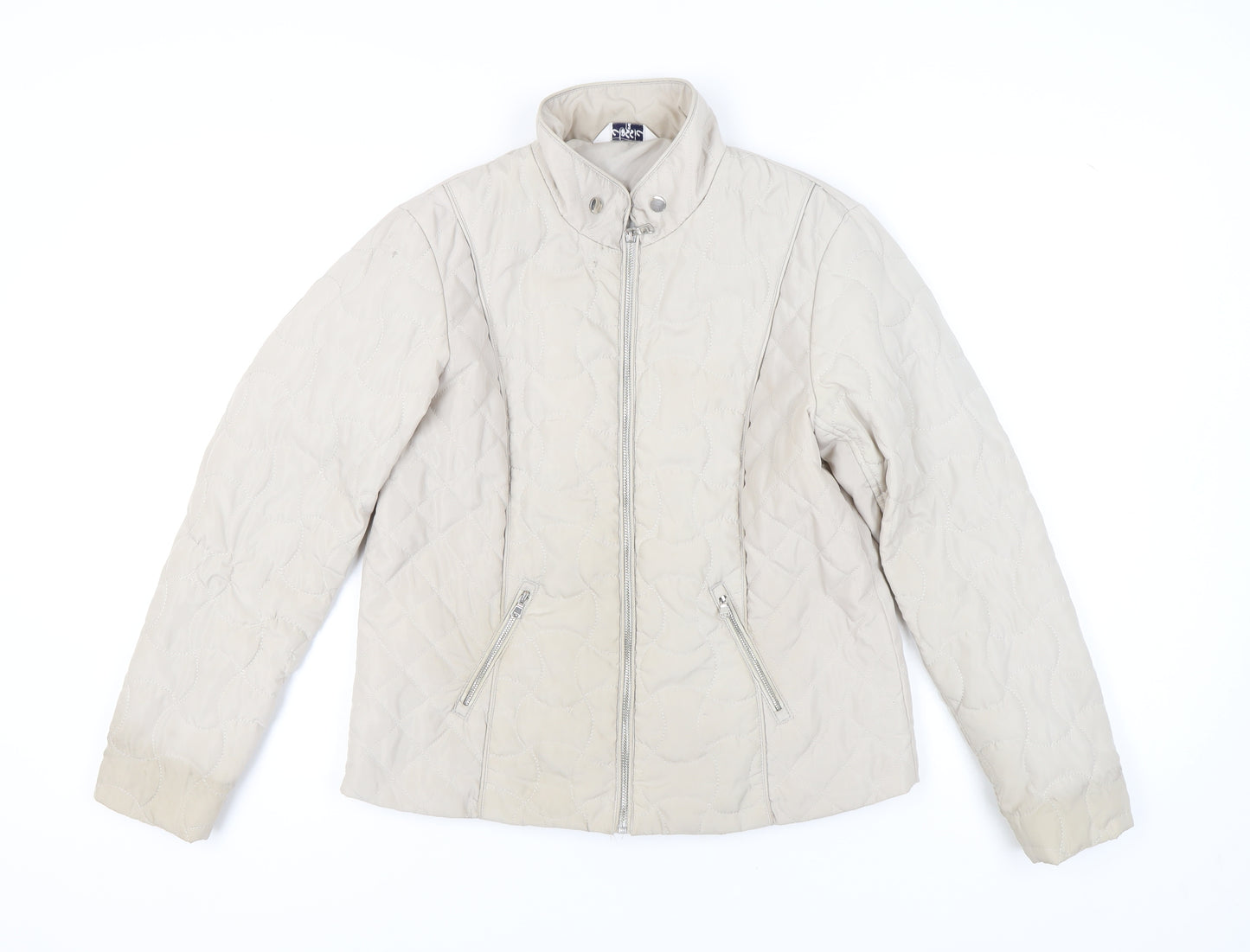 Classic Women's Beige Quilted Jacket Size 12 Regular
