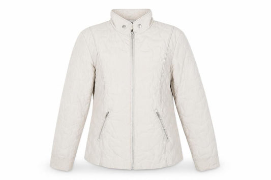 Front view of Classics Women's Beige Quilted Jacket, size 12, Regular