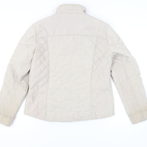 Classic Women's Beige Quilted Jacket Size 12 Regular